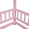 Full Size Wooden House Bed, Kids Floor Bed With Roof And Fence Guardrail, No Box Spring Needed, Easy Assembly, For Boys Girls Bedroom - 3 of 4