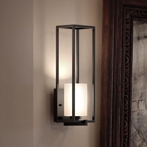 Urban Ambiance Luxury Minimalist Wall Light,  18"H x 5.5"W,  Midnight Black Finish, UHP3141 - 1 of 4