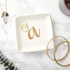 Juvale Ceramic Trinket Tray, Monogram Initials Jewelry Dish for Ring (4 Inches) - 2 of 4