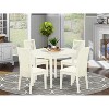 5-Piece Buttermilk and Cherry Solid Wood Top - Round Dining Room Set - Seats 4 - 2 of 4