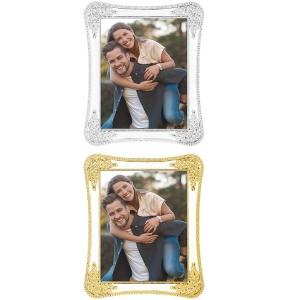 REGALWOVEN Tabletop Decor Shiny Crystal Craft Clear Glass Surface Photo Frame - 1 of 4