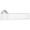 vidaXL Chicken Coop Silver Galvanized steel 16.4 x 3.3 x 4.9 ft Durable - 2 of 4
