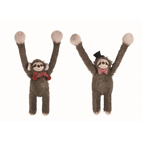 Transpac Plush Hanging Christmas Sloth Set of 2 Christmas Home Decorations - image 1 of 1