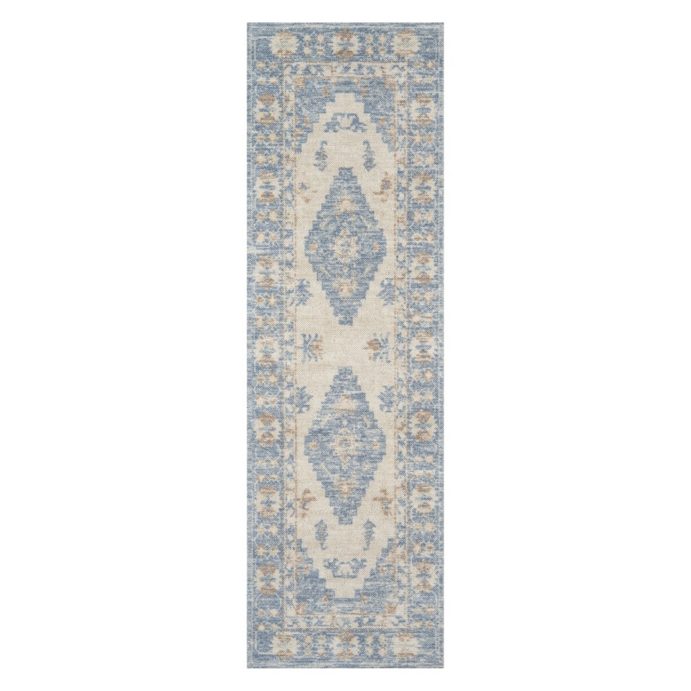  Runner Medallion Loomed Blue