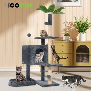 Modern Multicoloured Rotatable Deformation Soft Plush Cat Tree Pet Tower with Scratching Post and Hanging Ball - 1 of 4