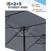 13FT Large Patio Umbrella, Double-Sided Outdoor Umbrellas with Fade Resistant Canopy for Deck Pool Garden Backyard - 3 of 4