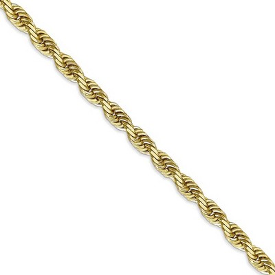 Black Bow Jewelry 5mm 10k Yellow Gold D/C Quadruple Rope Chain Necklace