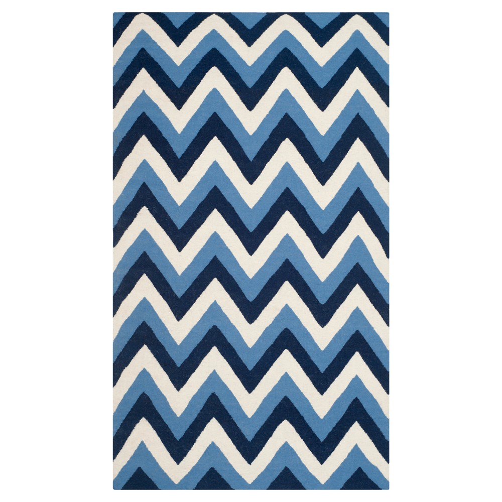 5'x8' Julianne Dhurrie Area Rug Navy/Light Blue - Safavieh