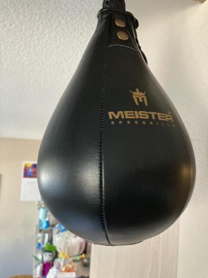 Meister SpeedKills Leather Speed Bag w/ Lightweight Latex Bladder - Black - Large (10.5 inch x 7 inch)