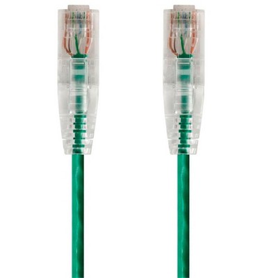 Monoprice Cat6 Ethernet Patch Cable - 20 Feet - Green | Snagless RJ45 Stranded 550MHz UTP CMR Riser Rated Pure Bare Copper Wire 28AWG - SlimRun Series