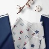 Bacati - Boys Nautical Muslin Whales Boat Red Blue Navy 3 pc Crib Bedding Set - 2 of 4