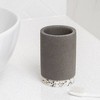 Allure Home Creations 3pc Marcello Stone Toothbrush Holder and Tumbler with Soap/Lotion Dispenser Bathroom Accessories Set Gray - 4 of 4