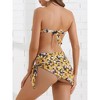 INSPIRE CHIC Women's Floral Print Bandeau Bikini Sets Tie Back Swimwear Triangle Bottoms Bathing Suits 3 Pieces - 3 of 4