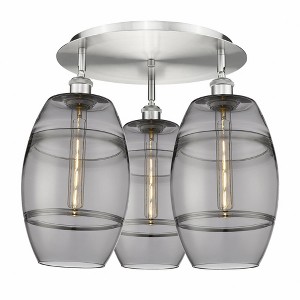 Vaz - 3 Light Flush Mount In Industrial Style-10.88 Inches Tall and 19.75 Inches Wide - 1 of 1