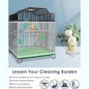 Universal Bird Cage Net Cover, Black Stretch Mesh Skirt with 15.8in Height, Adjustable Breathable Guard for All Cage Sizes - 4 of 4