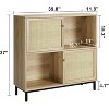 Jojoka Coffee Bar Cabinet,Wood Sideboard Cabinet with Sliding Door,Buffet Cabinet with 4 Storage,Brown - 2 of 4