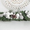6FT Pre-Lit Christmas Garland with Lights,Battery Operated Artificial Xmas Decoration with Silver Ornaments - 2 of 4
