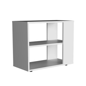 SEVOBAL End Tables Coffee Tables Small Nightstand Modern Side Table with Two Shelves for Living Room, White, 11.8"*23.6"*19.7" - 1 of 4