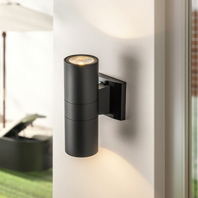 Rennnsan Runelith 10"H Hardwired Linear Aluminum Modern LED Dimmable Outdoor Wall Sconce in Black