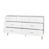 Seven Drawers Large Chest of Drawer Cabinet with Golden Handle and Golden Legs White Color - 4 of 4