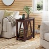Narrow End Table with Charging Station of Open Storage Shelf, Sofa Side Table with 2 USB Ports and 2 Power Outlets, Slim Farmhouse End Table - 2 of 4
