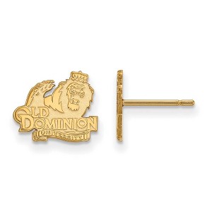 Black Bow Jewelry 14k Yellow Gold Plated Sterling Silver Old Dominion Monarchs NCAA Post Earrings - 1 of 3