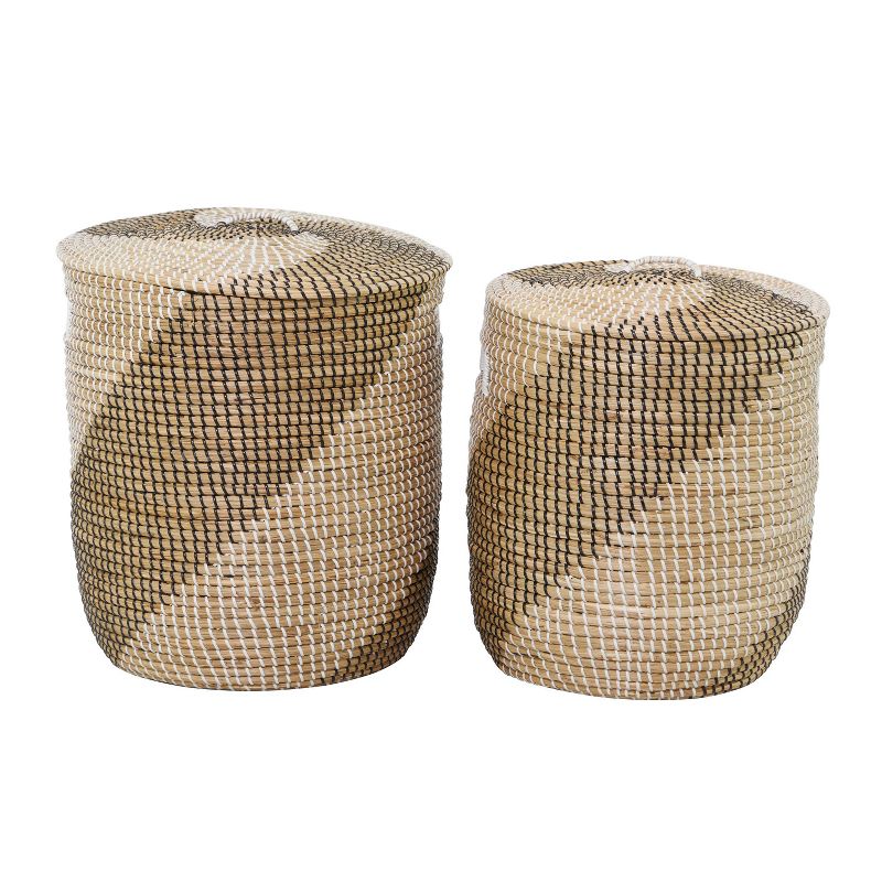 Set of 2 Seagrass Storage Baskets Brown - Olivia &#38; May, 2 of 8