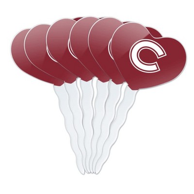 Colgate University Primary Logo Heart Love Cupcake Picks Toppers Decoration Set of 6