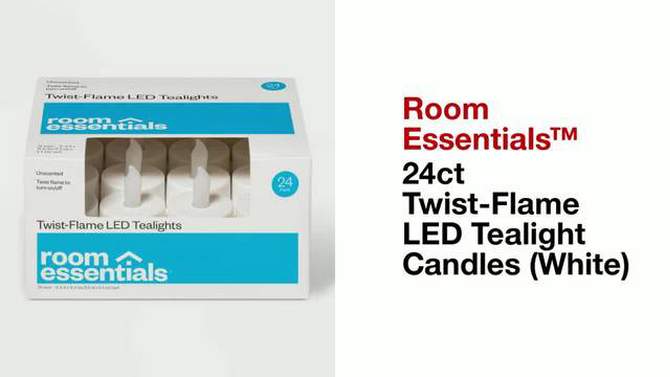 24ct Twist-Flame LED Tealight Candles (White) - Room Essentials&#8482;, 2 of 8, play video