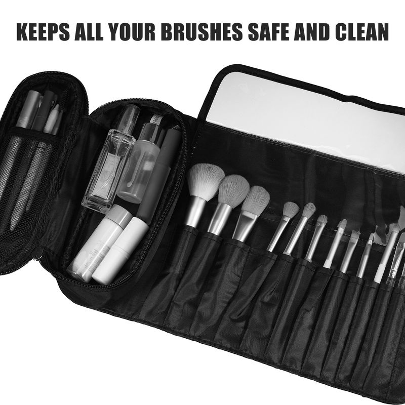 Unique Bargains Travel Makeup Bag Makeup Brush Holder Portable Makeup Organizer Bag Cosmetics Storage Bag Waterproof 1 Pcs, 5 of 7