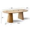 Modern 83'' Extendable Dining Table with 2 Removable Leaves, Long Oval Table for Family Gatherings or Entertaining Guests-Maison Boucle - 4 of 4