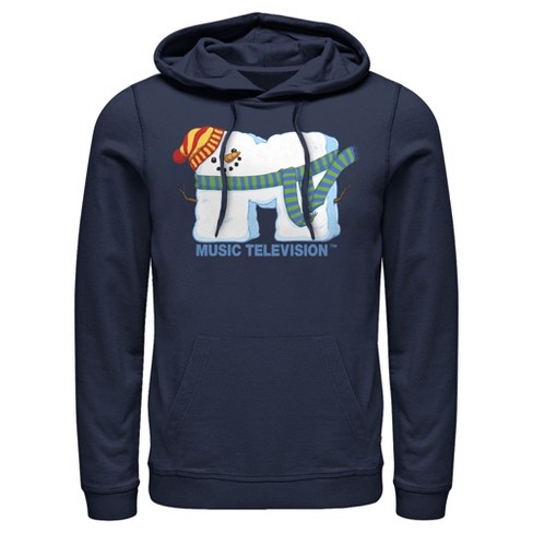 Men's MTV Christmas Snowman Logo Pull Over Hoodie - image 1 of 3