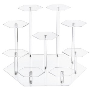 Unique Bargains 9 Tier Round Polished Smooth Cupcake Acrylic Display Stand - 1 of 4