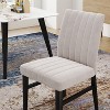 ORRD Channel Tufted Dining Chairs Set of 2, Modern Upholstered Accent Chairs with Rubberwood Legs, Tan, Overfilled Seat - 4 of 4