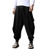 COOFANDY Men Harem Pants Baggy Linen Cotton Boho Yoga Pants Summer Beach Pants Casual Drop Crotch Trouser - 2 of 4