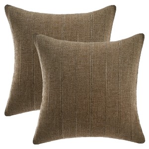 REGALWOVEN Linen Fade-Resistant Soft Solid Minimalist Neutral Throw Pillow Covers 2 Pcs - 1 of 4