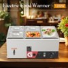 Commercial Food Warmer,1200W Professional Countertop Stainless Steel Buffet Bain Marie with 86-185°F Temp Control - 3 of 4