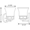 Progress Lighting Cascadia 1-Light Bath Vanity, Polished Chrome, Etched Glass Shade - 2 of 4