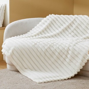 Bedsure Striped Flannel Fleece Blanket for Bed, Super Soft Throw Blanket for Couch, Wider Striped Design - 1 of 4