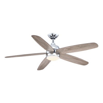 Parrot Uncle 52" Modern Chrome Indoor Standard 3000K Integrated LED Ceiling Fan