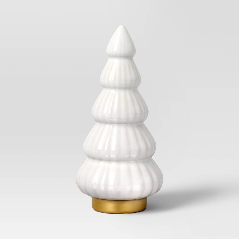 Photos - Other Decoration Christmas Large Scalloped Ceramic Tree White - Threshold™