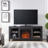 Charcoal Gray TV Stand with Log Fireplace Insert - Henn&Hart - 4 of 4