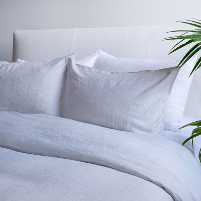 Pebble Heather Full/Queen French Linen Duvet Cover