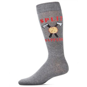 Memoi Men's Split Happens Bamboo Blend Novelty Crew Socks - 1 of 4
