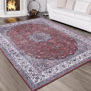 Rug - Non Slip, Non Shedding Washable Low Pile Carpet, Foldable Indoor Accent Rug for Living Room Bedroom Entryway - 1 of 4