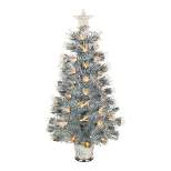 Northlight 3' Pre-Lit Silver Fiber Optic Artificial Christmas Tree, Warm White Lights