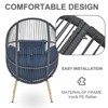 POCASSY Egg Chair Outdoor with Ottoman, Patio PE Wicker Rattan Egg Chair Lounge Basket Shape with Head Pillow - 3 of 4