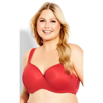 Women's Plus Size Fashion Balconette Bra - rose red | AVENUE