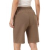 Women's Bermuda Shorts with Zipper Pockets Casual Summer Drawstring Jersey Shorts Elastic Waist Comfy Waffle Shorts - 4 of 4