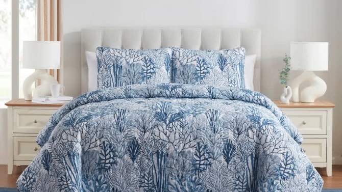 VCNY 3pc Home Gill Printed Sea Plants Coastal Quilt Set Blue, 2 of 7, play video